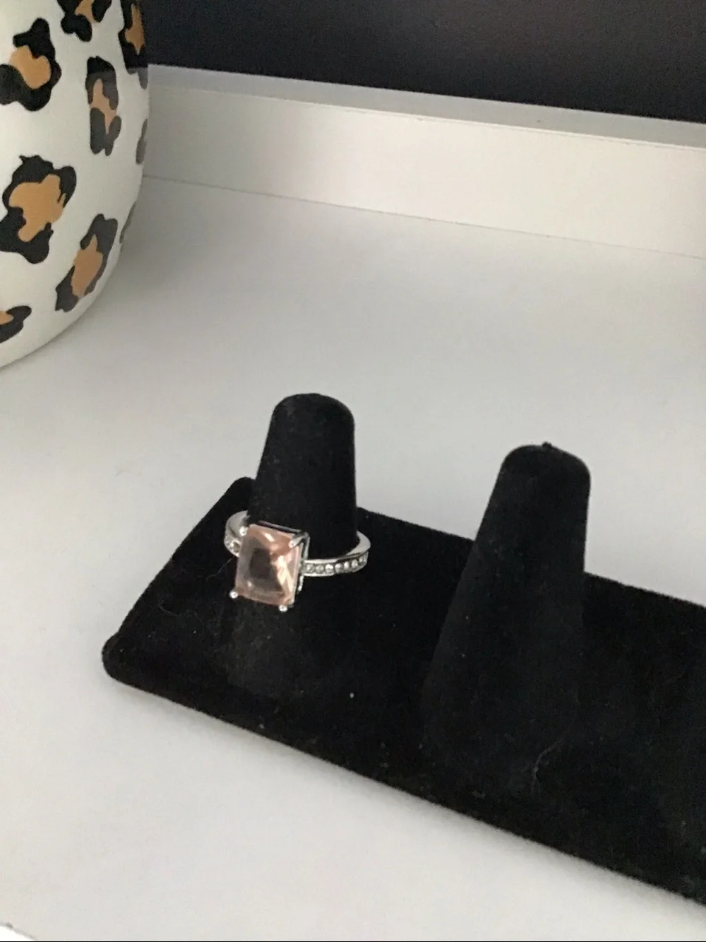 Glamorous Cushion/Emerald Cut Crystal Cocktail Ring